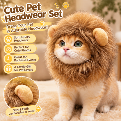 Cute Pet Headwear Set – Burger-Inspired Hat & Ruffle Collar Costume for Cats and Small Dogs