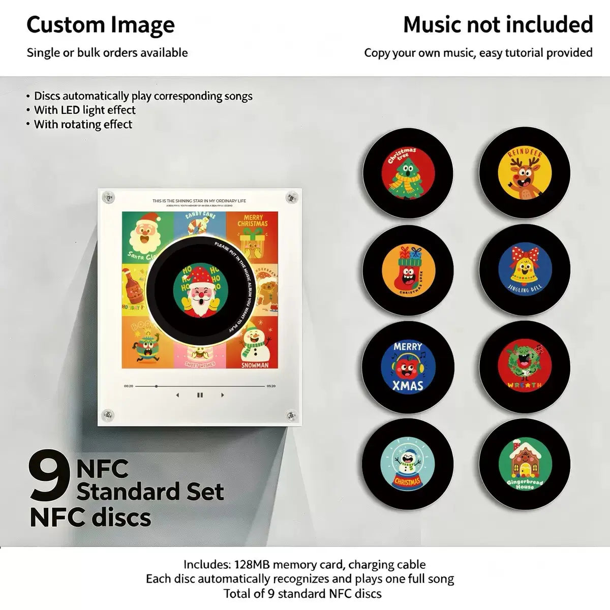 Mini Vinyl Music Player Fridge Magnet – Interactive Magnetic Record Player with Swappable Songs, Retro Music Gift for Music Lovers