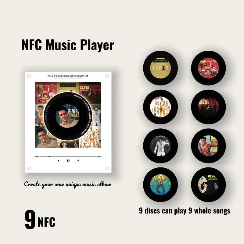 Mini Vinyl Music Player Fridge Magnet – Interactive Magnetic Record Player with Swappable Songs, Retro Music Gift for Music Lovers